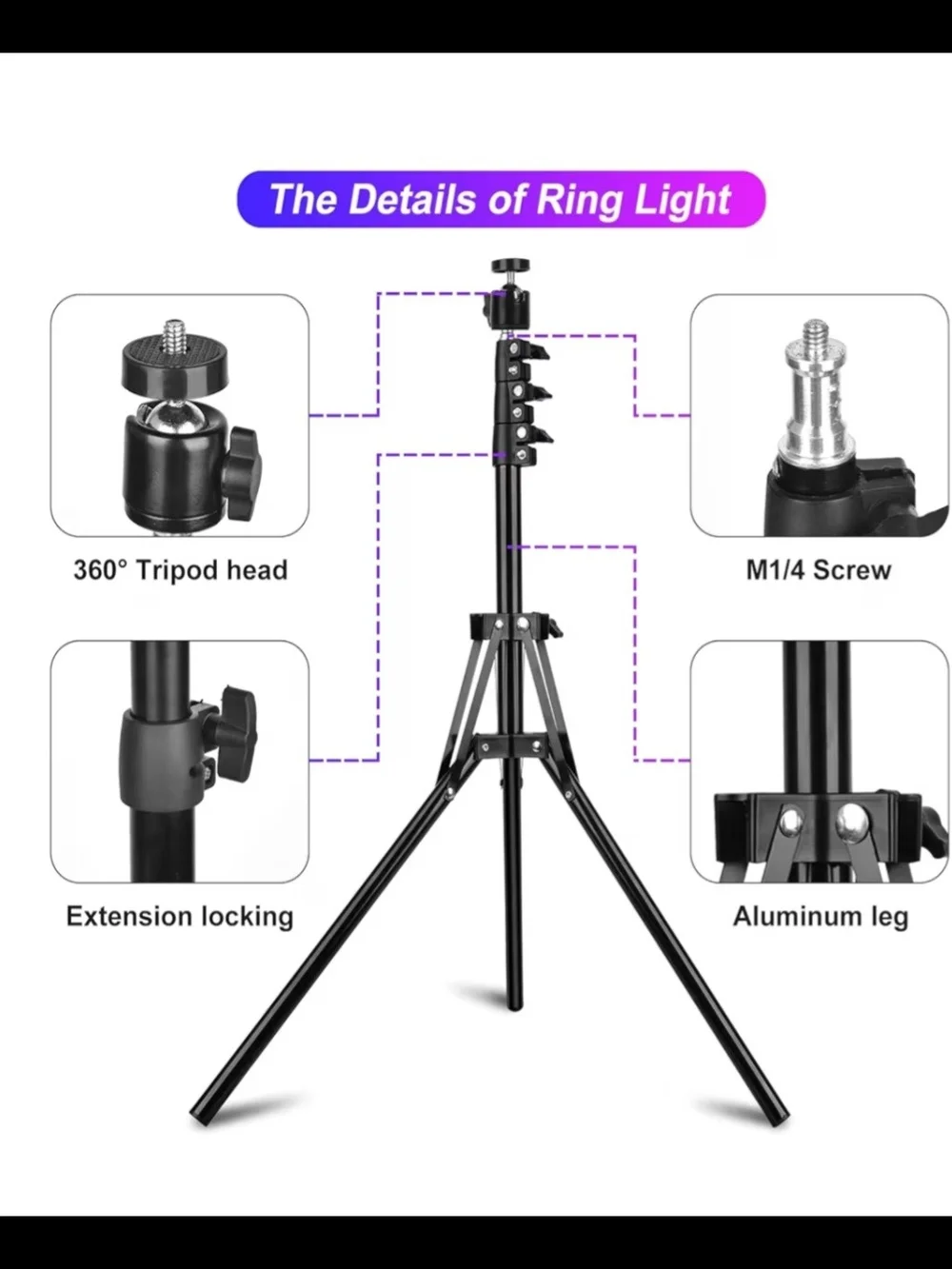 RGB LED Ring Light with Dual Phone Holders & Tripod